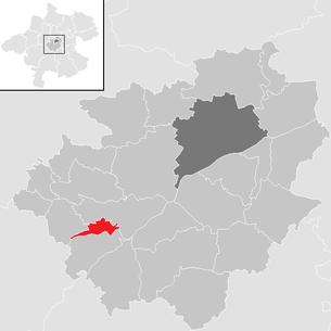 Lage der Gemeinde Lambach im Bezirk Wels-Land (anklickbare Karte)