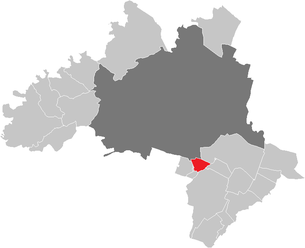 Lage der Gemeinde Lanzendorf (Niederösterreich) im Bezirk Wien-Umgebung (anklickbare Karte)