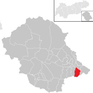 Lage der Gemeinde Lavant (Tirol) im Bezirk Lienz (anklickbare Karte)