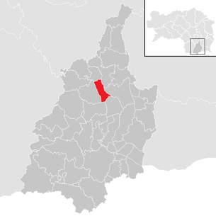 Lage der Gemeinde Lebring-Sankt Margarethen im Bezirk Leibnitz (anklickbare Karte)