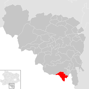 Lage der Gemeinde Mönichkirchen im Bezirk Neunkirchen (anklickbare Karte)
