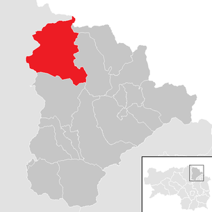 Lage der Gemeinde Mürzsteg im Bezirk Mürzzuschlag (anklickbare Karte)