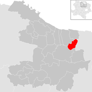 Lage der Gemeinde Mailberg im Bezirk Hollabrunn (anklickbare Karte)