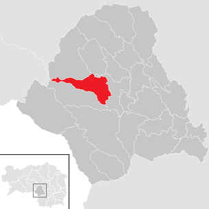 Lage der Gemeinde Maria Lankowitz im Bezirk Voitsberg (anklickbare Karte)