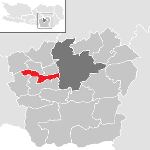 Lage der Gemeinde Maria Wörth im Bezirk Klagenfurt-Land (anklickbare Karte)