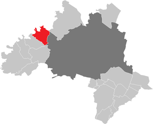 Lage der Gemeinde Mauerbach im Bezirk Wien-Umgebung (anklickbare Karte)