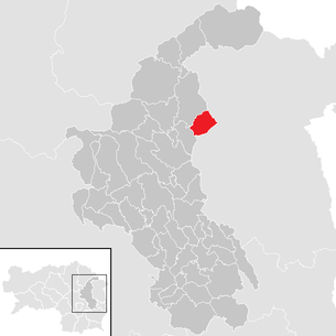 Lage der Gemeinde Miesenbach bei Birkfeld im Bezirk Weiz (anklickbare Karte)