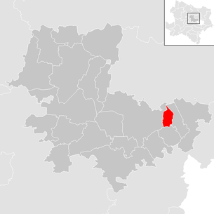 Lage der Gemeinde Muckendorf-Wipfing im Bezirk Tulln (anklickbare Karte)