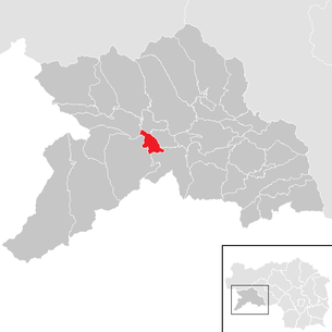 Lage der Gemeinde Murau im Bezirk Murau (anklickbare Karte)