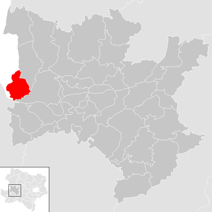 Lage der Gemeinde Nöchling im Bezirk Melk (anklickbare Karte)