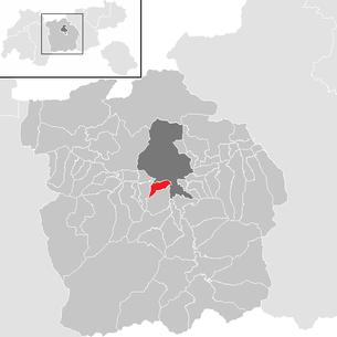 Lage der Gemeinde Natters im Bezirk Innsbruck Land (anklickbare Karte)