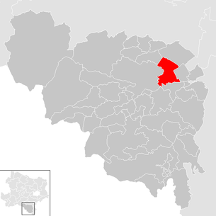 Lage der Gemeinde Neunkirchen (Niederösterreich) im Bezirk Neunkirchen (anklickbare Karte)