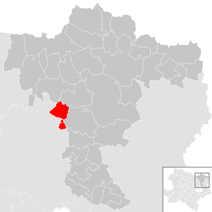 Lage der Gemeinde Niederleis im Bezirk Mistelbach (anklickbare Karte)