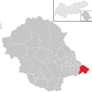 Lage der Gemeinde Nikolsdorf im Bezirk Lienz (anklickbare Karte)