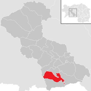 Lage der Gemeinde Obdach (Gemeinde) im Bezirk Judenburg (anklickbare Karte)