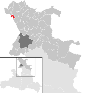 Lage der Gemeinde Oberndorf bei Salzburg im Bezirk St. Johann im Pongau (anklickbare Karte)
