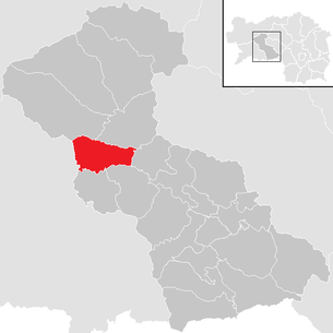 Lage der Gemeinde Oberzeiring im Bezirk Judenburg (anklickbare Karte)
