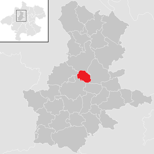 Lage der Gemeinde Pötting im Bezirk Grieskirchen (anklickbare Karte)