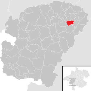 Lage der Gemeinde Pühret im Bezirk  Vöcklabruck (anklickbare Karte)