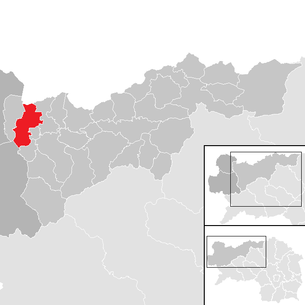 Lage der Gemeinde Pürgg-Trautenfels im Bezirk Liezen (anklickbare Karte)