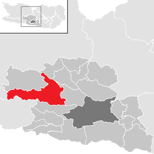Lage der Gemeinde Paternion im Bezirk Villach-Land (anklickbare Karte)
