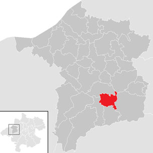 Lage der Gemeinde Pattigham im Bezirk Ried im Innkreis (anklickbare Karte)