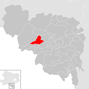 Lage der Gemeinde Payerbach im Bezirk Neunkirchen (anklickbare Karte)