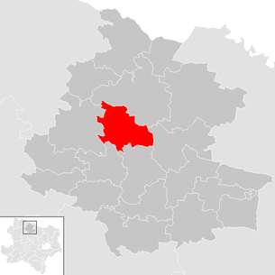 Lage der Gemeinde Pernegg (Niederösterreich) im Bezirk Horn (anklickbare Karte)
