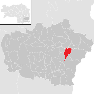 Lage der Gemeinde Pertlstein im Bezirk Feldbach (anklickbare Karte)