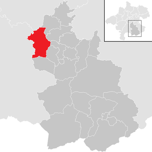 Lage der Gemeinde Pettenbach (Oberösterreich) im Bezirk Kirchdorf an der Krems (anklickbare Karte)