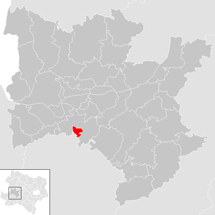 Lage der Gemeinde Petzenkirchen im Bezirk Melk (anklickbare Karte)