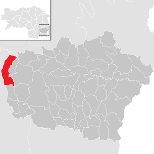 Lage der Gemeinde Pirching am Traubenberg im Bezirk Feldbach (anklickbare Karte)