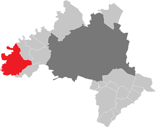 Lage der Gemeinde Pressbaum im Bezirk Wien-Umgebung (anklickbare Karte)