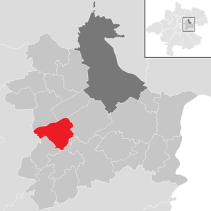 Lage der Gemeinde Pucking im Bezirk Linz-Land (anklickbare Karte)