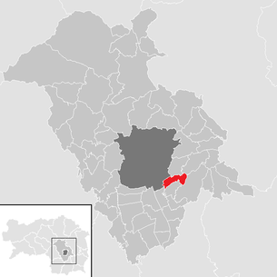 Lage der Gemeinde Raaba im Bezirk Graz-Umgebung (anklickbare Karte)