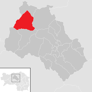 Lage der Gemeinde Radmer im Bezirk Leoben (anklickbare Karte)