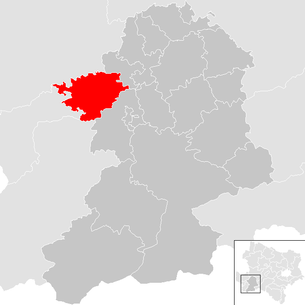 Lage der Gemeinde Randegg im Bezirk Scheibbs (anklickbare Karte)