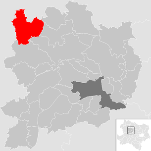 Lage der Gemeinde Rastenfeld im Bezirk Krems-Land (anklickbare Karte)