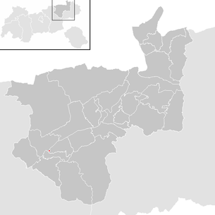 Lage der Gemeinde Rattenberg (Tirol) im Bezirk Kufstein (anklickbare Karte)