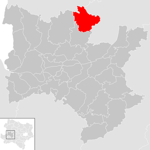 Lage der Gemeinde Raxendorf im Bezirk Melk (anklickbare Karte)