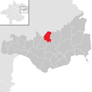 Lage der Gemeinde Rechberg (Oberösterreich) im Bezirk Perg (anklickbare Karte)
