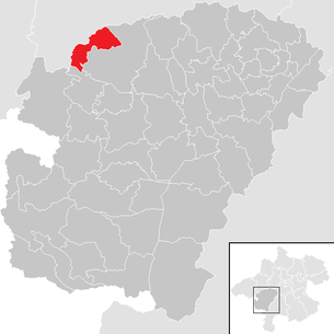 Lage der Gemeinde Redleiten im Bezirk  Vöcklabruck (anklickbare Karte)