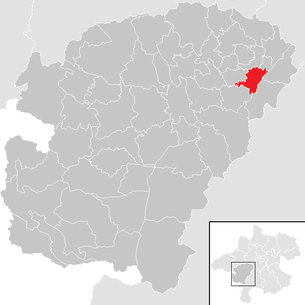 Lage der Gemeinde Redlham im Bezirk  Vöcklabruck (anklickbare Karte)