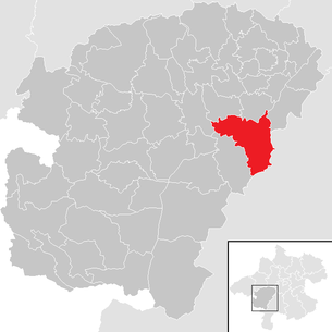 Lage der Gemeinde Regau im Bezirk  Vöcklabruck (anklickbare Karte)