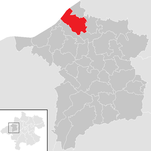 Lage der Gemeinde Reichersberg im Bezirk Ried im Innkreis (anklickbare Karte)