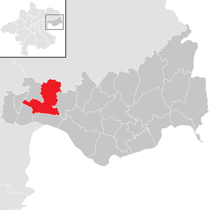 Lage der Gemeinde Ried in der Riedmark im Bezirk Perg (anklickbare Karte)