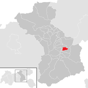 Lage der Gemeinde Rohrberg (Tirol) im Bezirk Schwaz (anklickbare Karte)