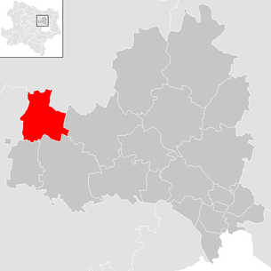 Lage der Gemeinde Rußbach (Niederösterreich) im Bezirk Korneuburg (anklickbare Karte)