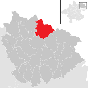 Lage der Gemeinde Sandl im Bezirk Freistadt (anklickbare Karte)