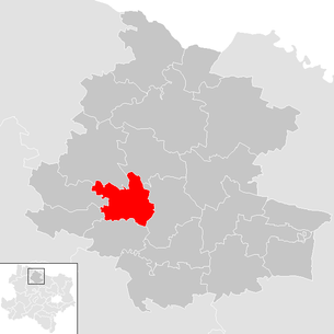 Lage der Gemeinde St. Bernhard-Frauenhofen im Bezirk Horn (anklickbare Karte)